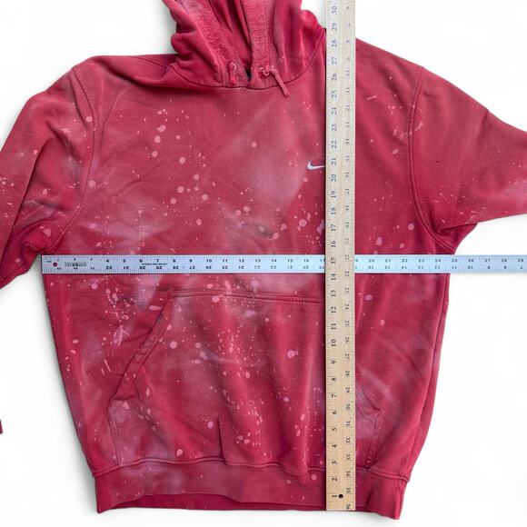 Vintage Y2K Thrashed Faded Red Nike Mini Swoosh Hoodie Sweatshirt M Paint Grunge - Picture 10 of 10